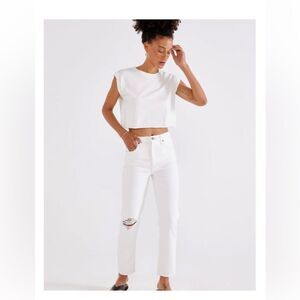 New Etica Finn Vintage White Slim Straight Ankle Jeans Multi Sizes Retail $177